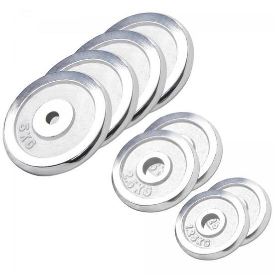 8 DISQUES DE POIDS CHROMÉS |DIAMETRE 31 MM| MUSCULATION |4x5, 2x2,5 ET 2x1,25KG