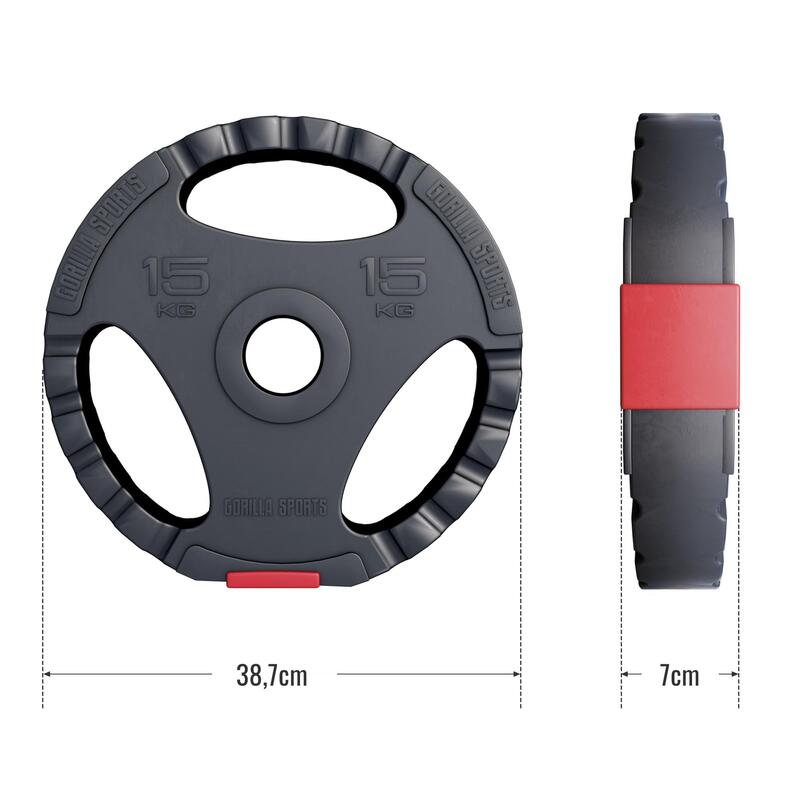 Set discuri Olimpice cu Grip 30 kg - 2 x 15 kg 50/51mm