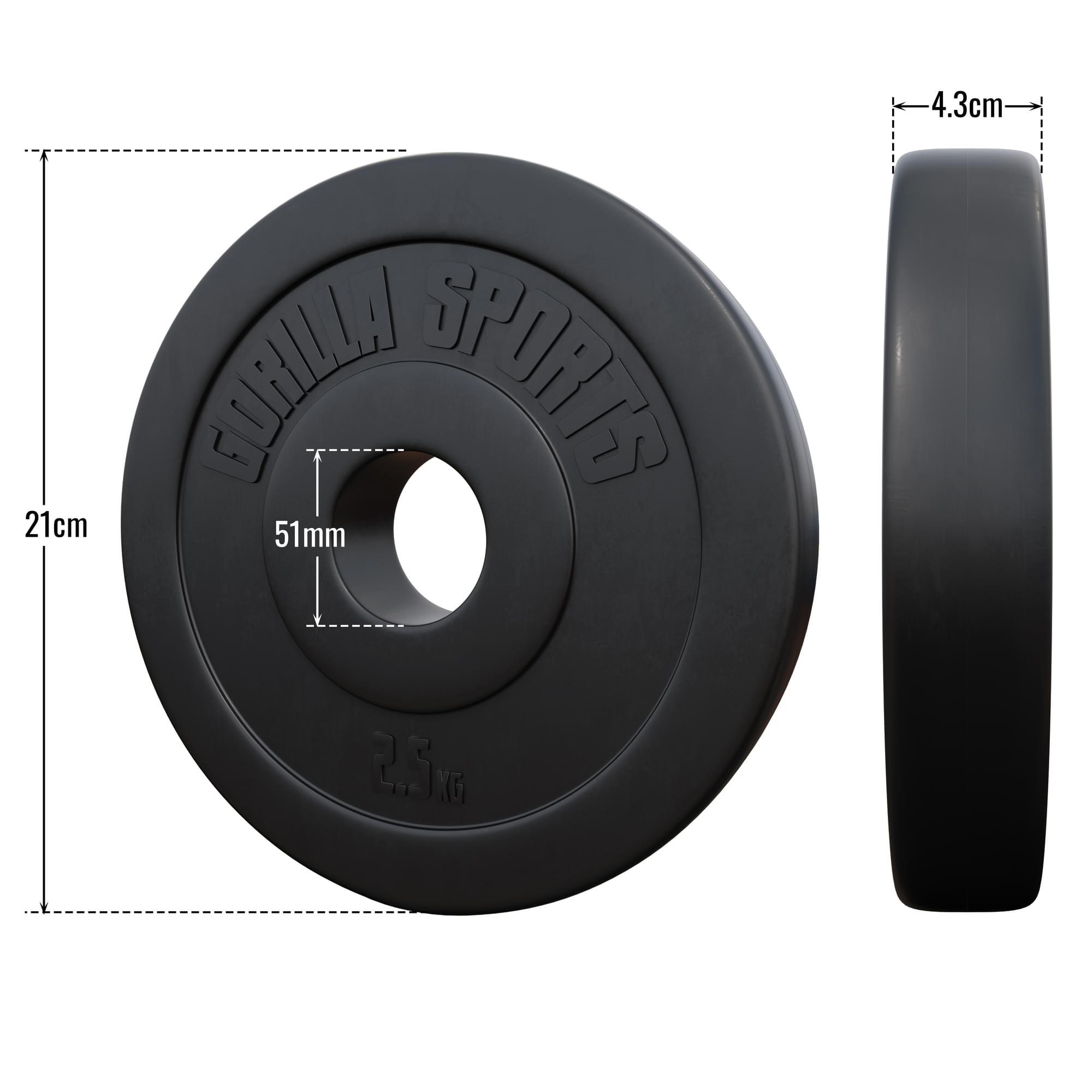 Dischi Bumper GORILLA SPORTS 30 kg nero - foro 51 mm 4/7