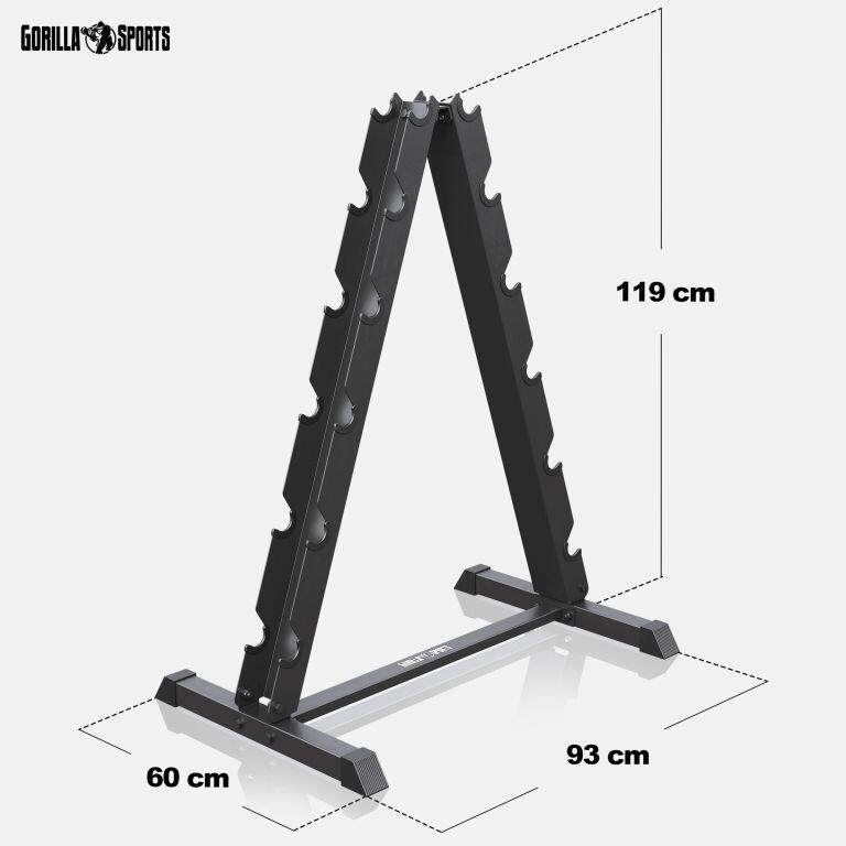 Dumbbell standaard - Halterrek - Voor 12 dumbbells - Belastbaar tot 300 kg 6/7