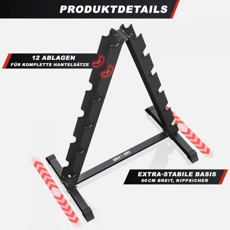 Dumbbell standaard - Halterrek - Voor 12 dumbbells - Belastbaar tot 300 kg 2/7