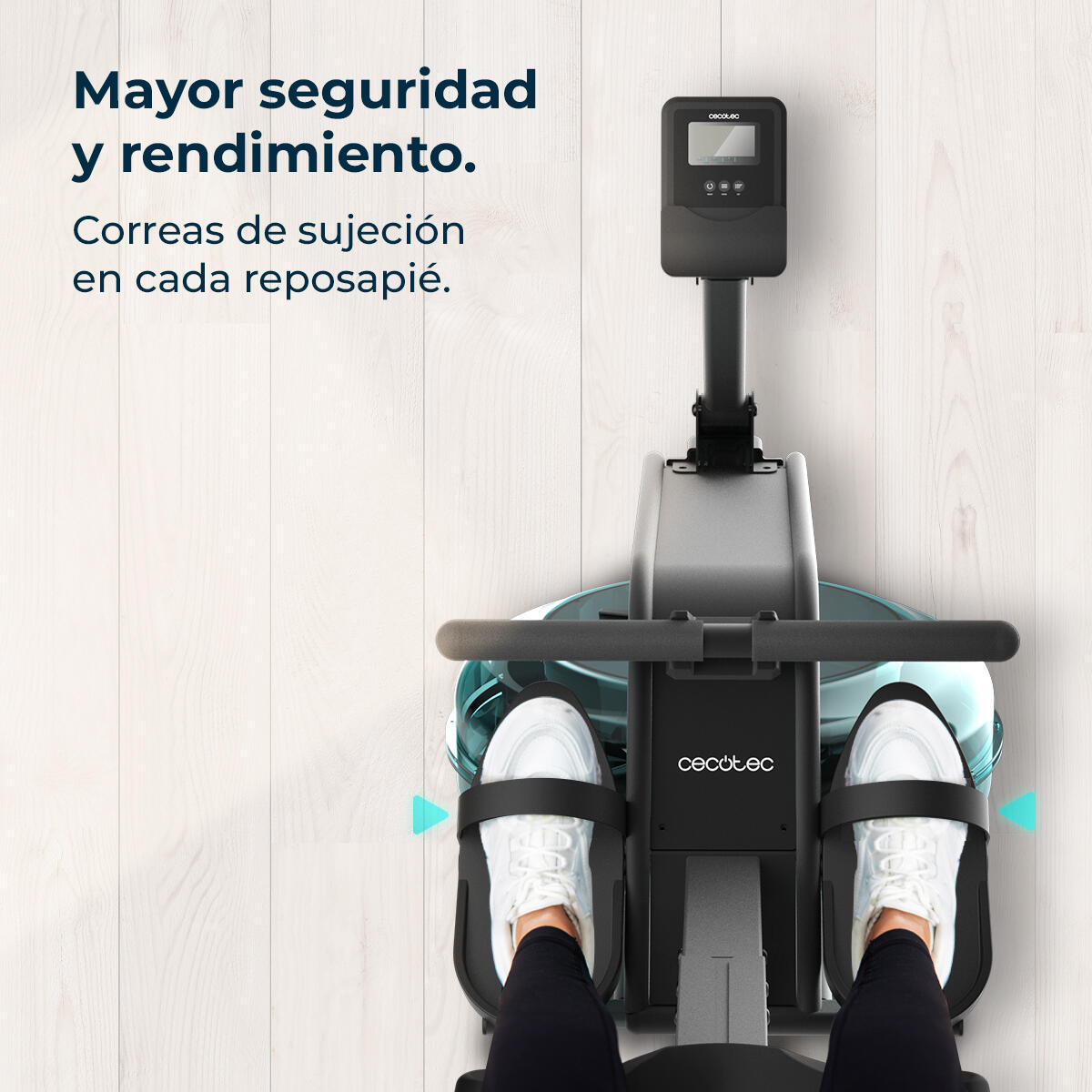 Cecotec Máquina de Remo de Agua Drumfit Rower 10000 Neptuno. Tanque de Agua 13 l 6/7