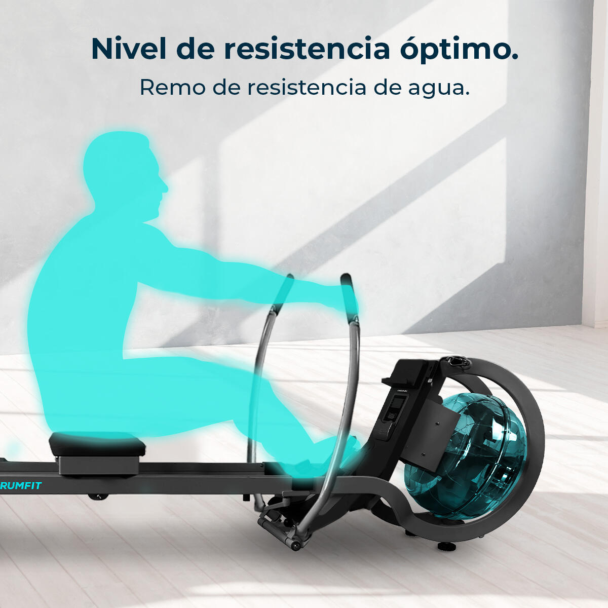 Cecotec Máquina de Remo de Agua Drumfit Rower 20000 Neptuno. Tanque de Agua 11 L 2/7