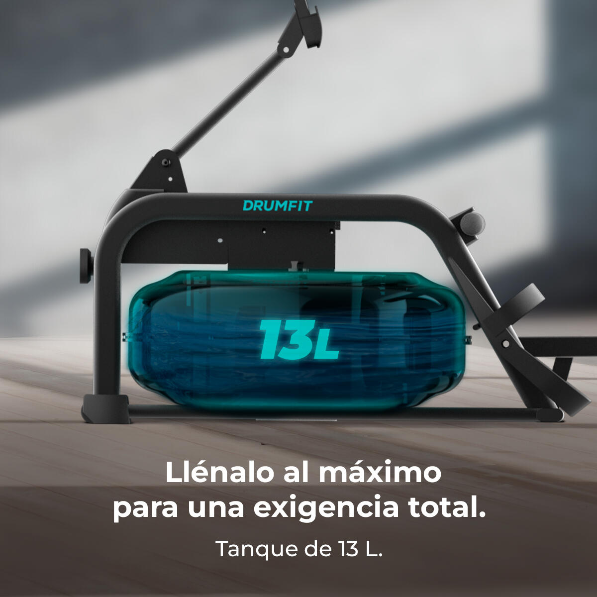 Cecotec Máquina de Remo de Agua Drumfit Rower 10000 Neptuno. Tanque de Agua 13 l 3/7