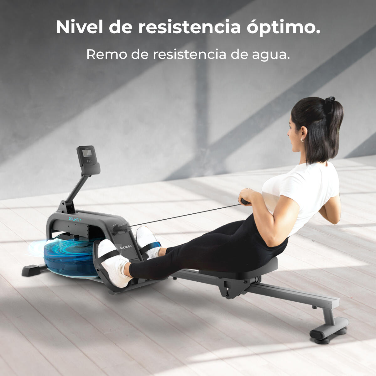 Cecotec Máquina de Remo de Agua Drumfit Rower 10000 Neptuno. Tanque de Agua 13 l 2/7