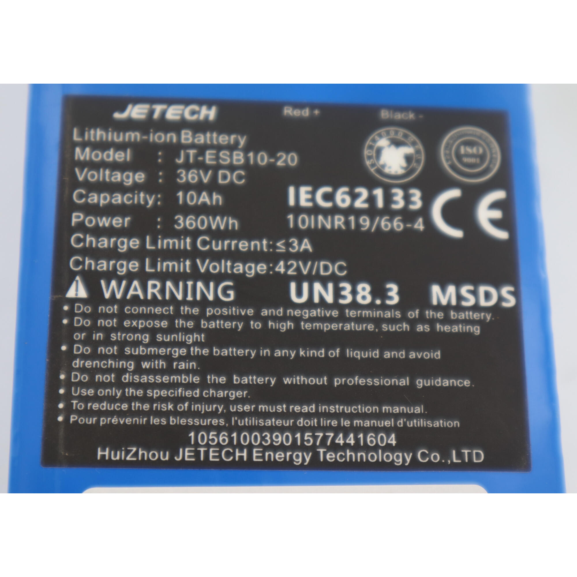 BATERIA 36V 10A 100CITY 3/5