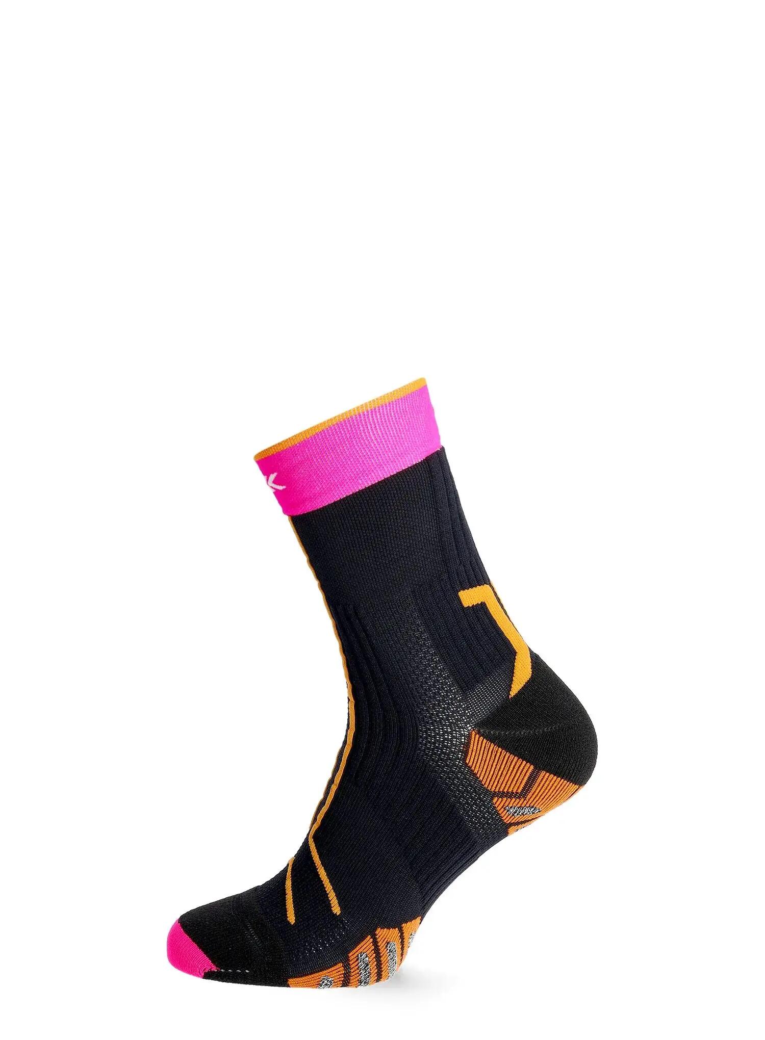 X-Socks Trailrun Terraskin Expert Crew Socken Schwarz/Pink 5/7
