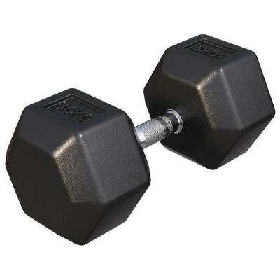 Dumbbell - 1 x 15 kg - gietijzer - hexagon - halter