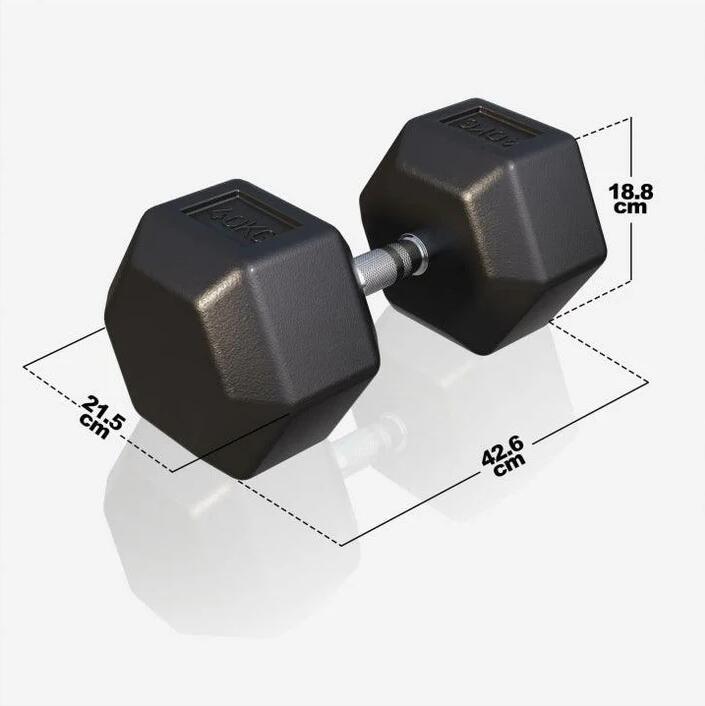 Hexagon Kurzhantel Gummi 2-50 kg 6/7