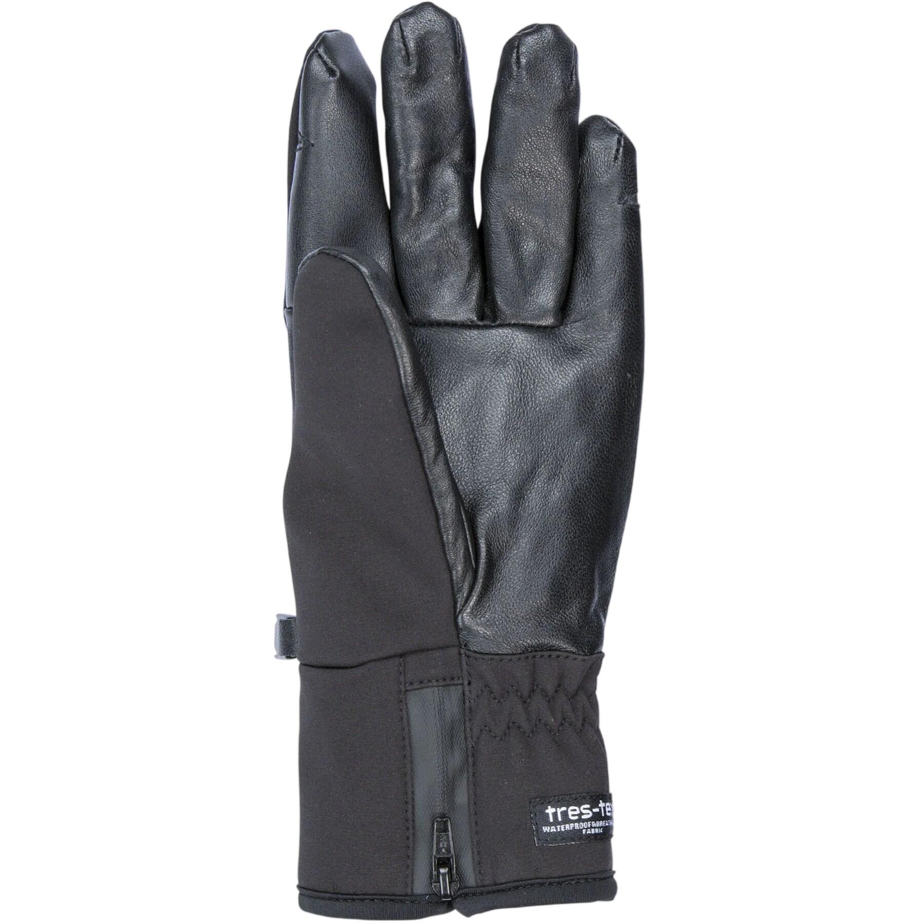 Uomo Pelle Atletico Sport Sulla Neve Guanto Trespass Nero 2/4