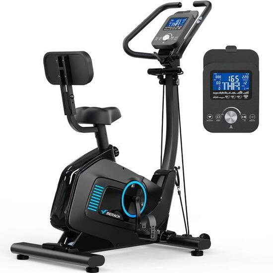 Vélo d'appartement - fitness - dossier, connecté - s47 - noir