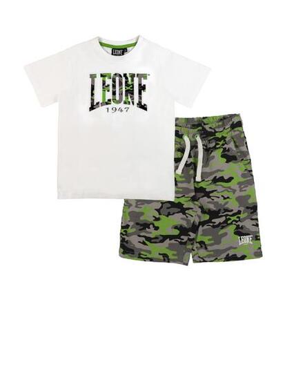 Ensemble t-shirt enfant + bermuda militaire fluo