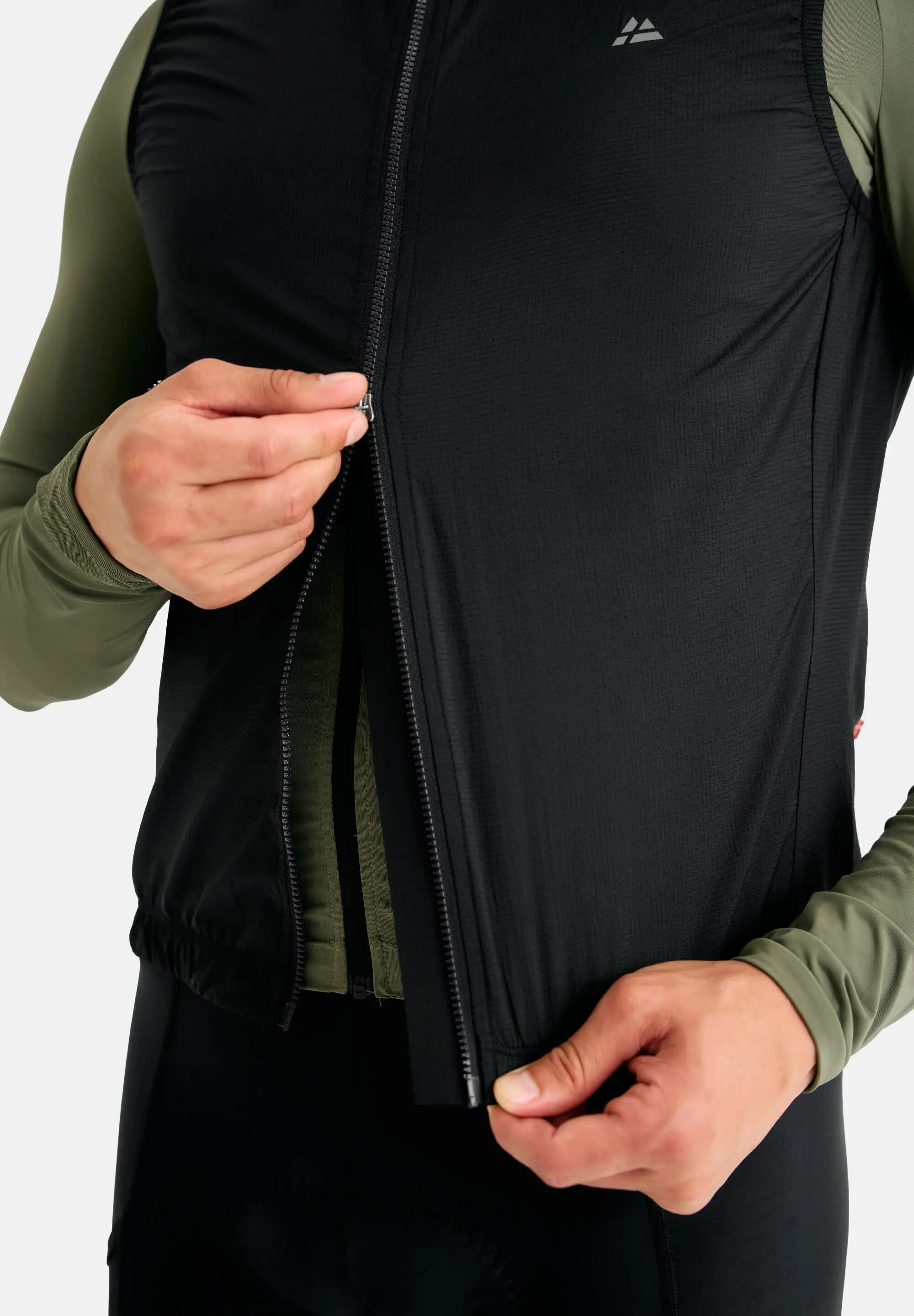 Gilet ciclismo antivento compattabile uomo ripstop retro mesh elasticizzato 5/6