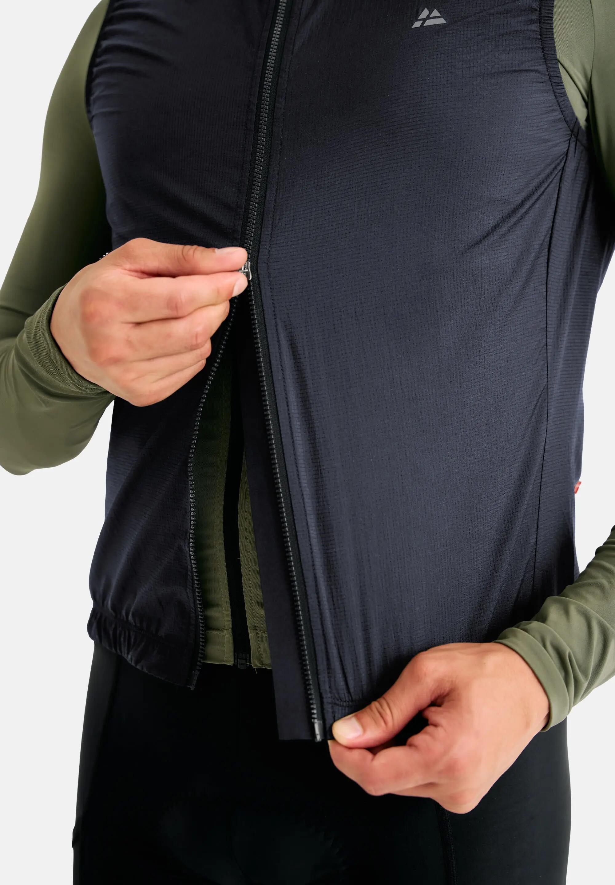 Gilet ciclismo antivento compattabile uomo ripstop retro mesh elasticizzato 5/6
