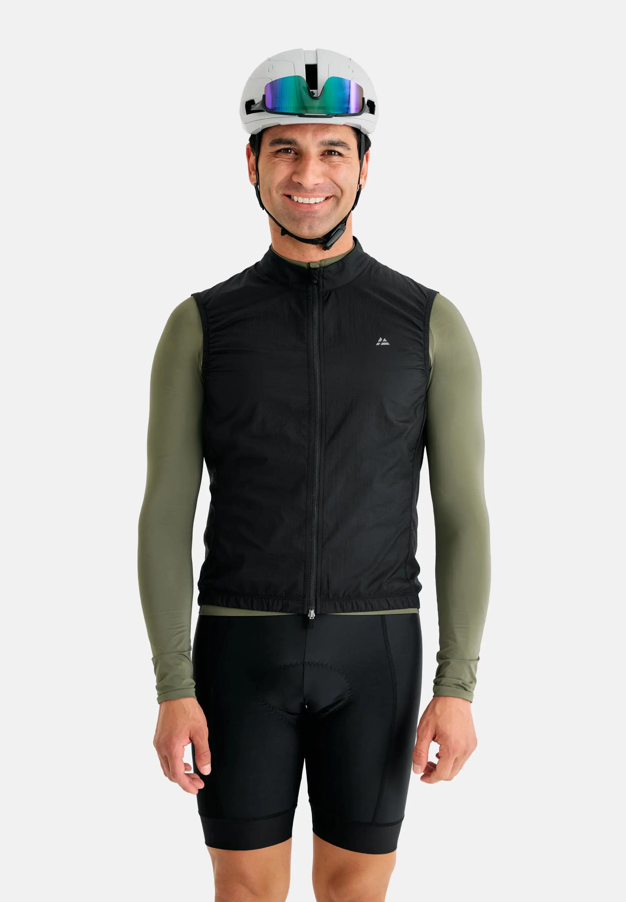 Gilet ciclismo antivento compattabile uomo ripstop retro mesh elasticizzato 3/6