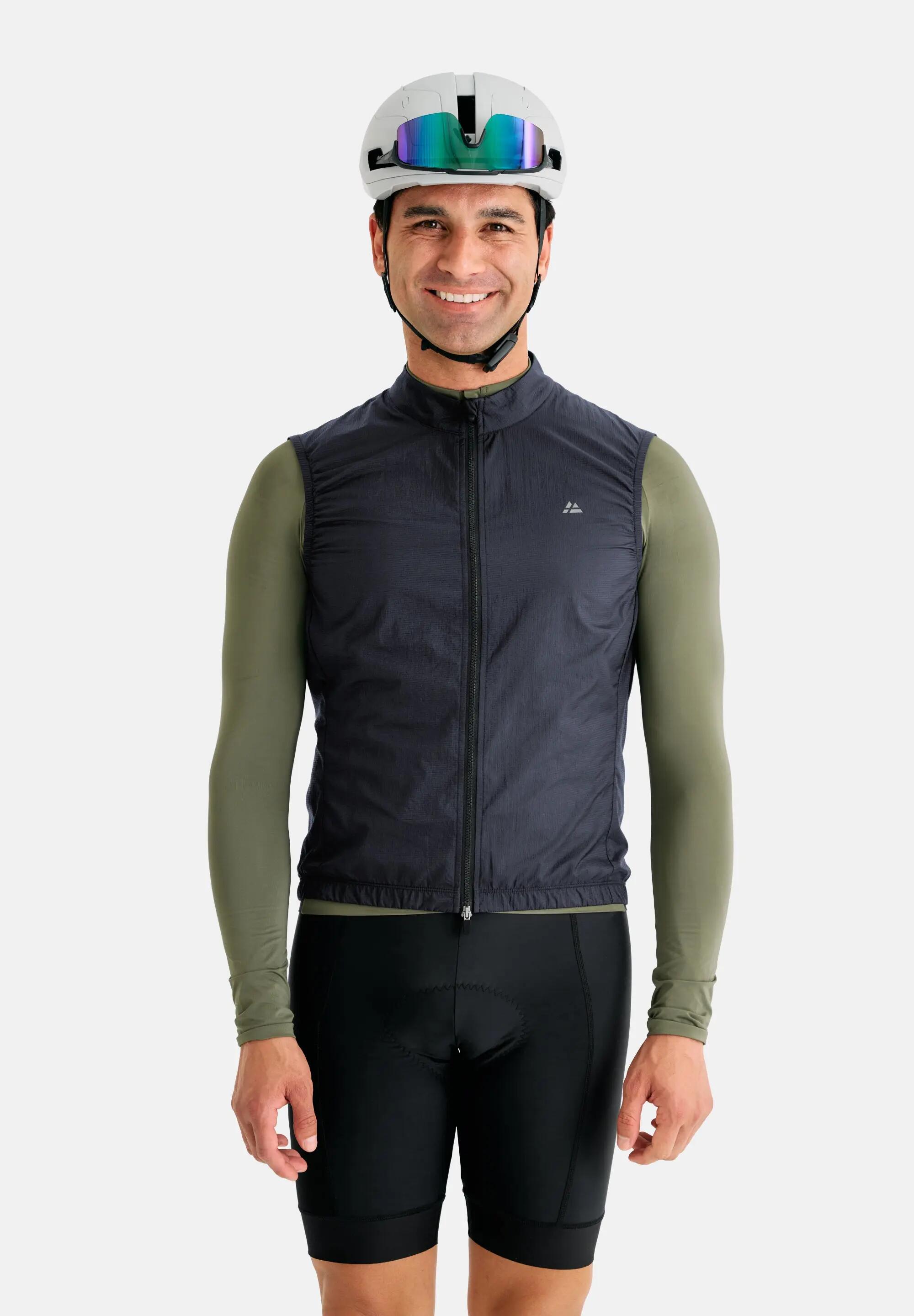 Gilet ciclismo antivento compattabile uomo ripstop retro mesh elasticizzato 3/6