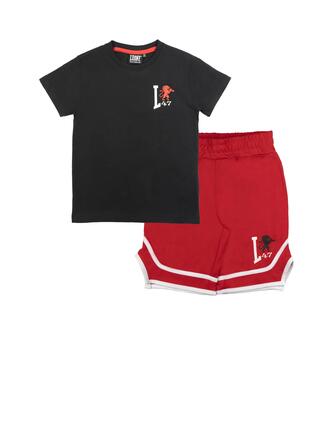 Jungen-Set: T-Shirt + Bermuda-Shorts aus Mesh