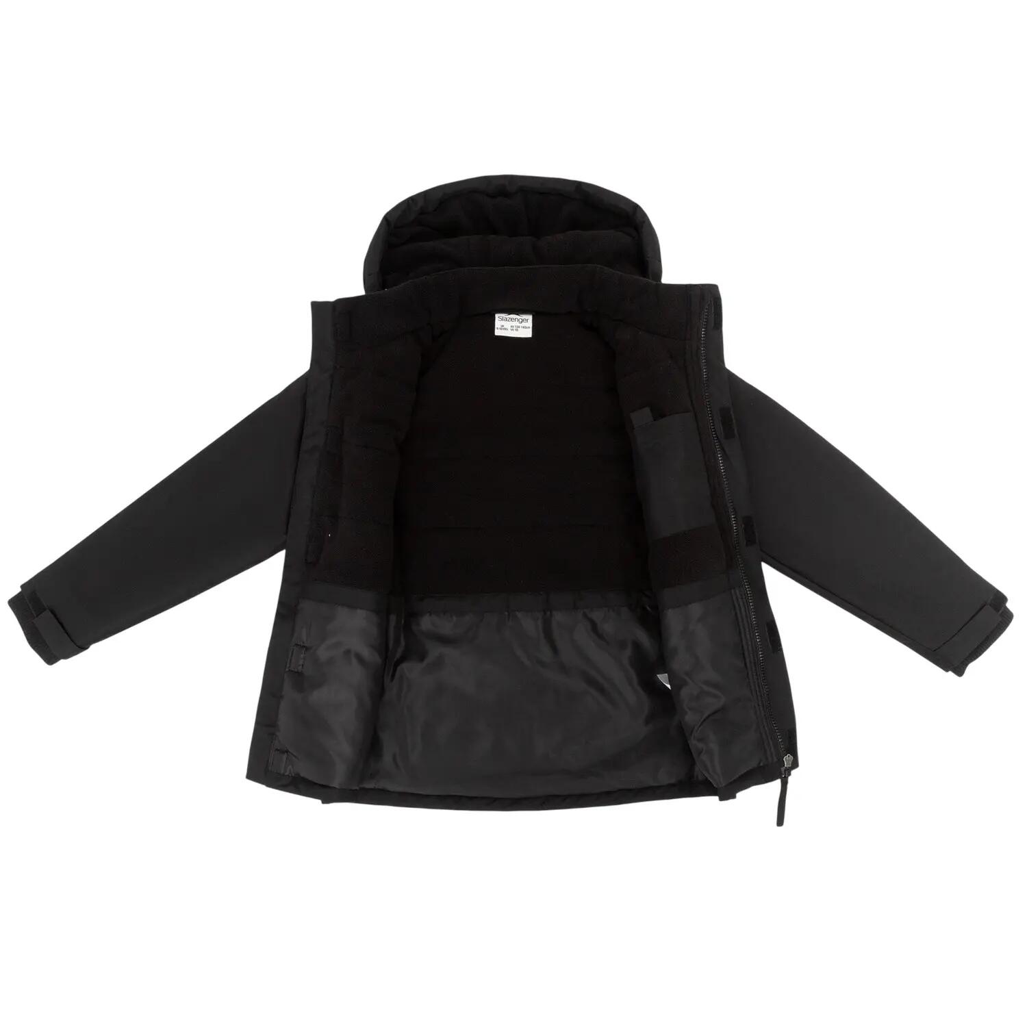 Giacca Impermeabile Con Cappuccio Bambini Slazenger Nero 3/4