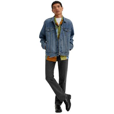 Giacca Da Camionista Cotone Denim Manica Lunga Uomo Levis Azzurro