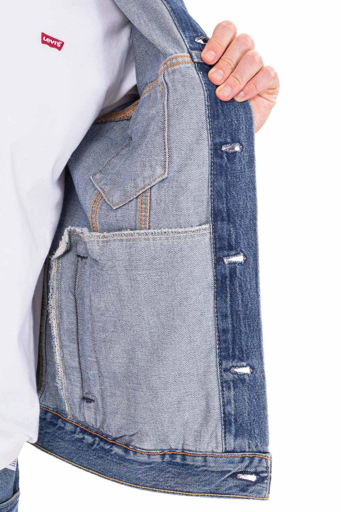 Giacca Da Camionista Cotone Denim Manica Lunga Uomo Levis Azzurro 5/6