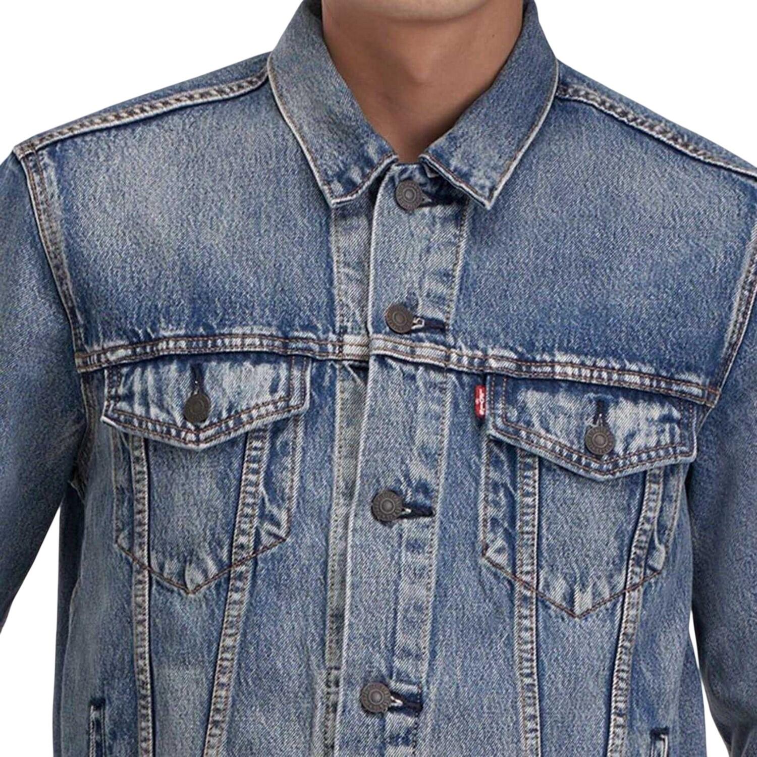 Giacca Da Camionista Cotone Denim Manica Lunga Uomo Levis Azzurro 4/6