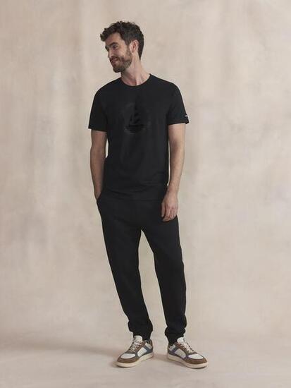 T-shirt - homme - manches courtes, col rond - briantee - noir
