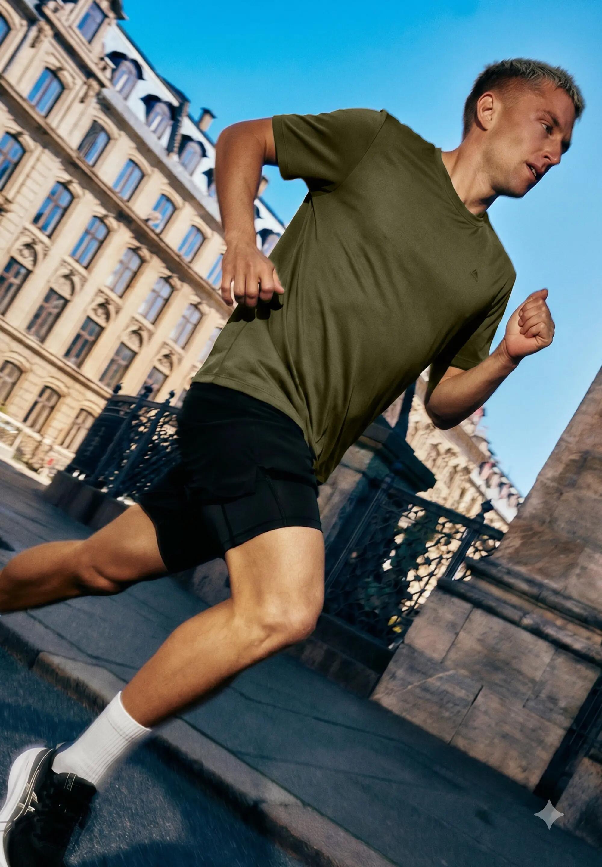 T-shirt da running in mesh leggero uomo poliestere riciclato Polygiene 5/5