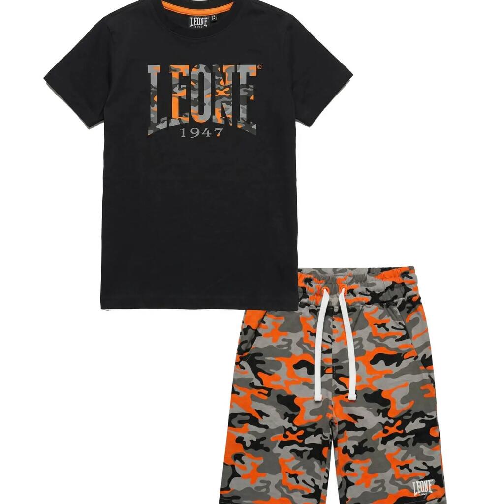 Children's t-shirt + Military Fluo Bermuda shorts set