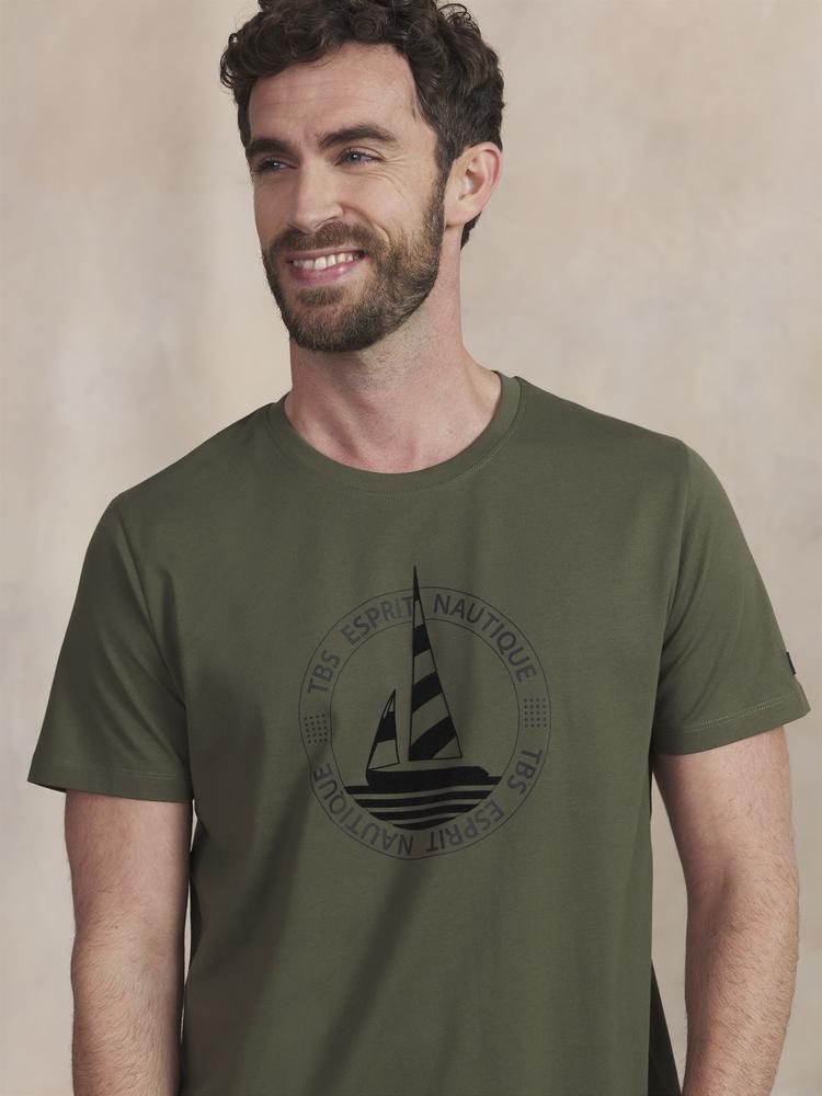 T-shirt - Casual - Homme - Manches courtes, col rond - BRIANTEE - Vert 3/5