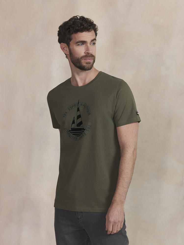 T-shirt - Casual - Homme - Manches courtes, col rond - BRIANTEE - Vert 2/5