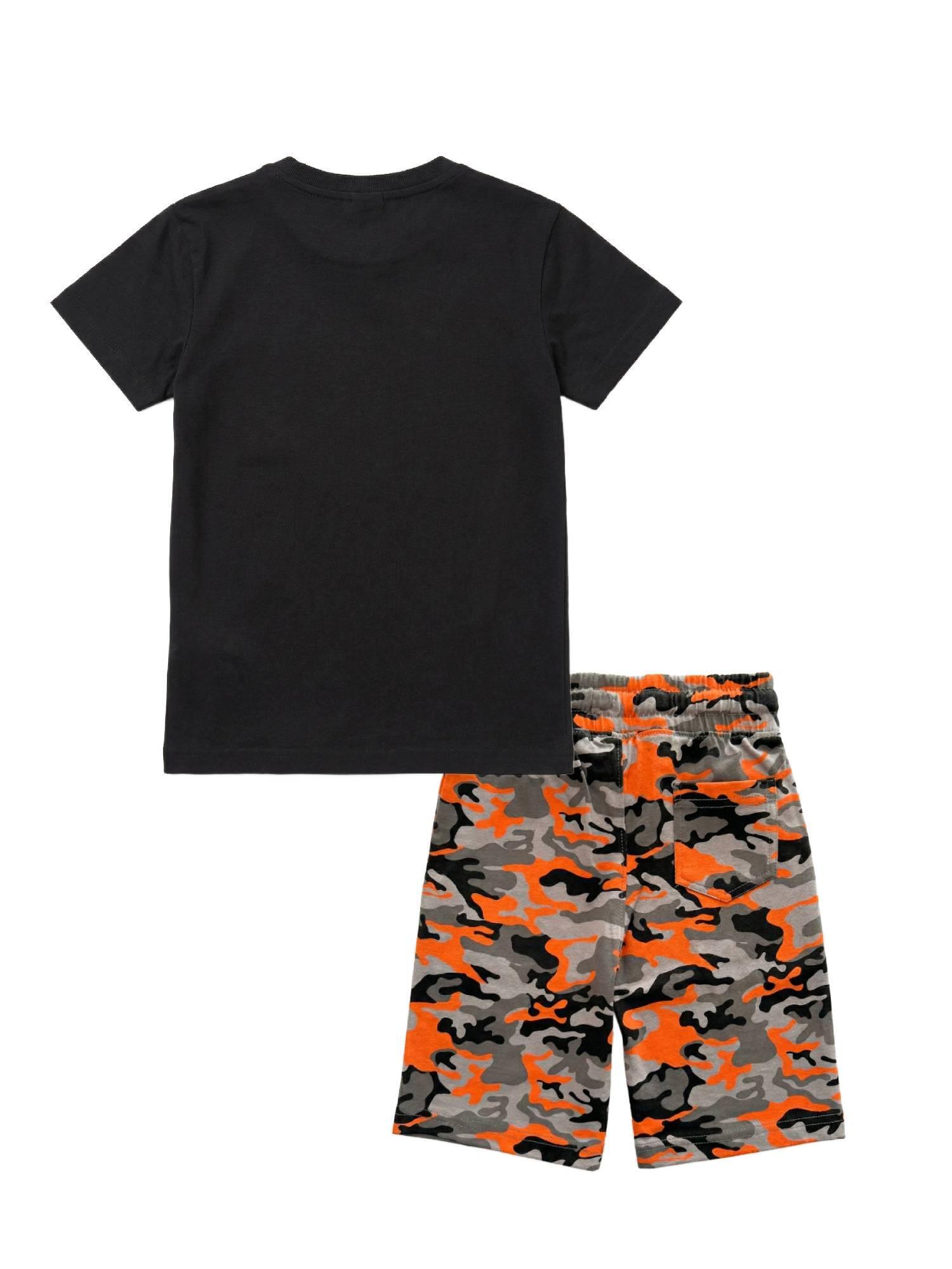 Ensemble t-shirt enfant + bermuda militaire fluo 2/3