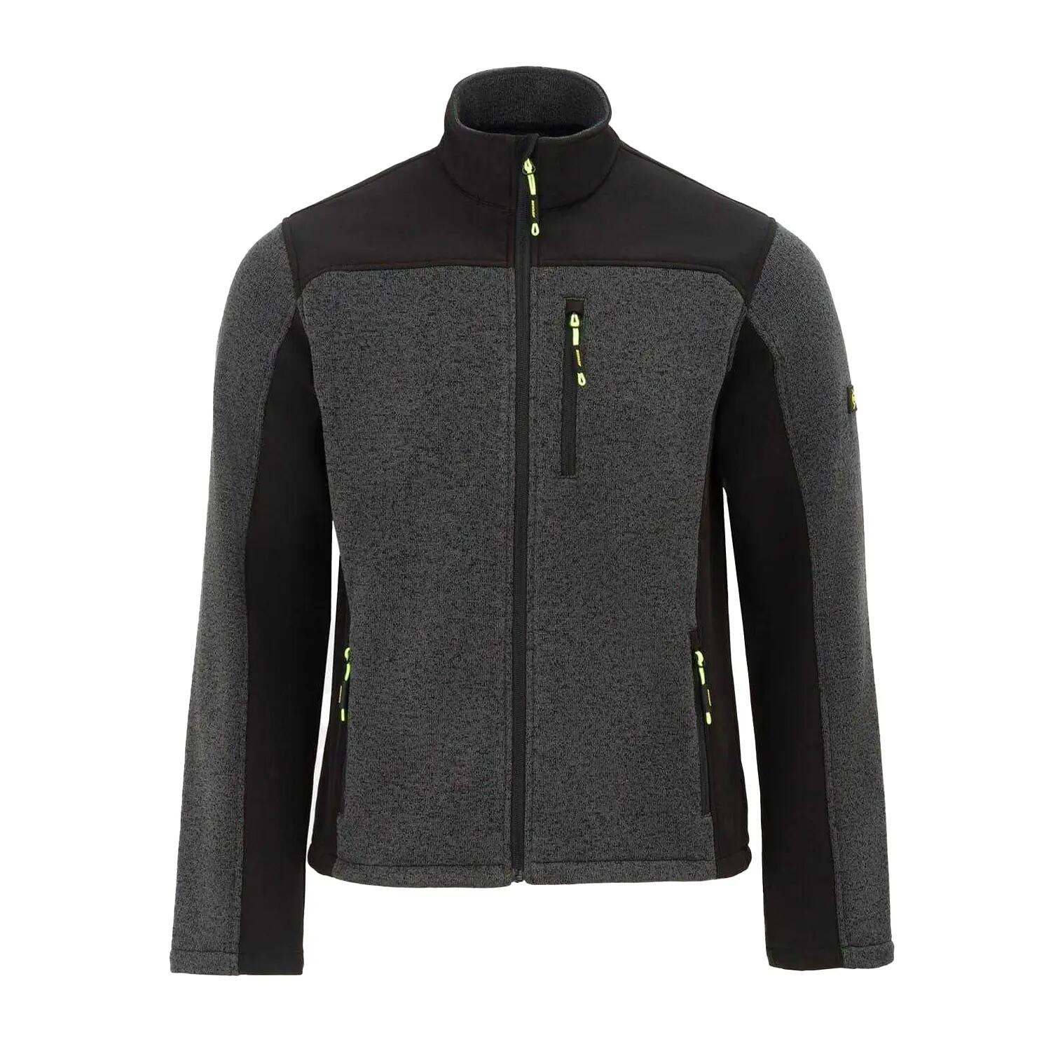Mens On Site Fleece Jacket (Black/Grey) 2/5