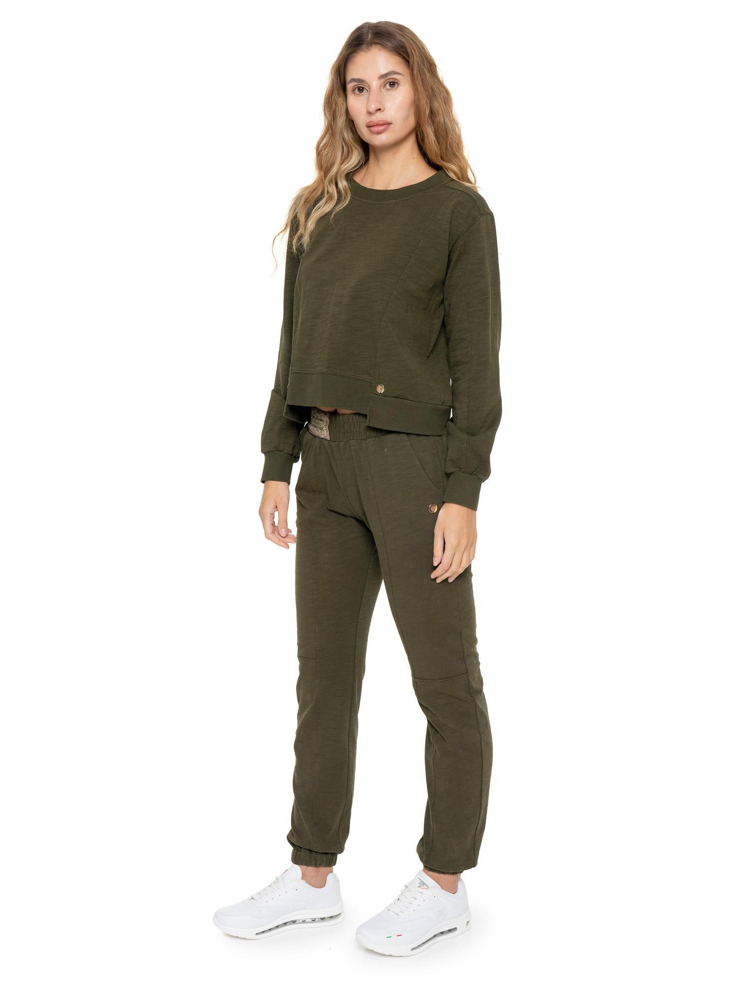 Calça de moletom feminina estilo safari urbano 2/5