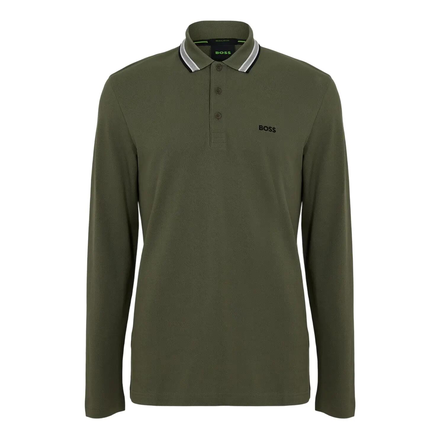 Maglietta Polo Manica Lunga Uomo Boss Plisy Beige Scuro 2/4
