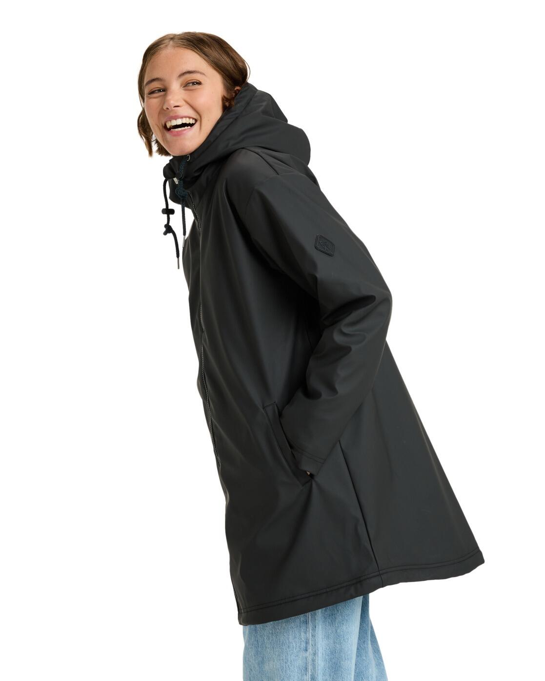 Trenka de lluvia RAIN ROAD POLAR ZIP Negro Mujer 3/4