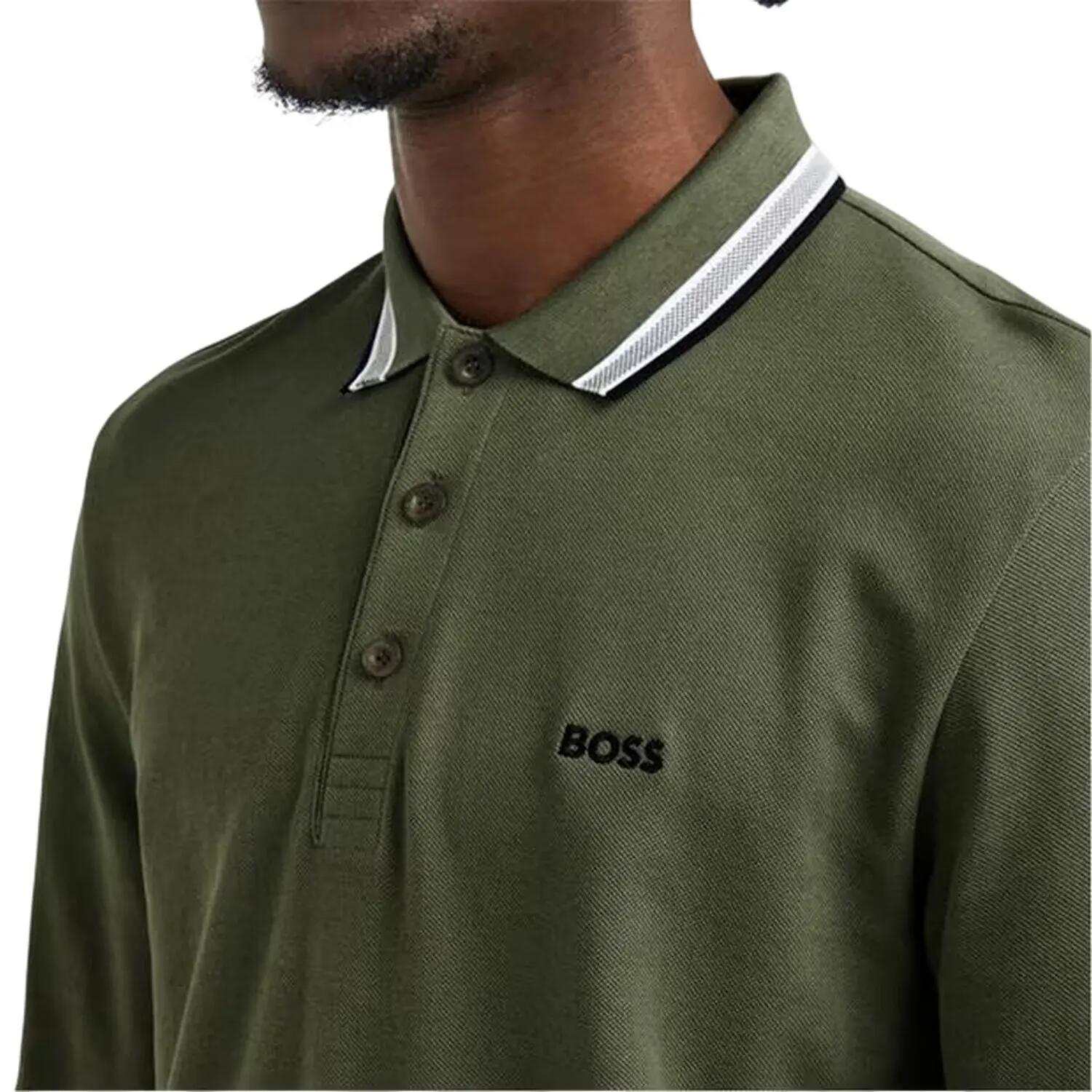 Maglietta Polo Manica Lunga Uomo Boss Plisy Beige Scuro 4/4