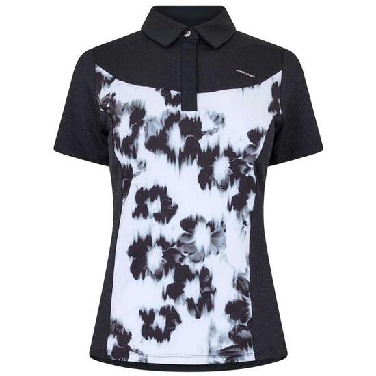 Polo Motif/style Floral Femme (Noir / Blanc)