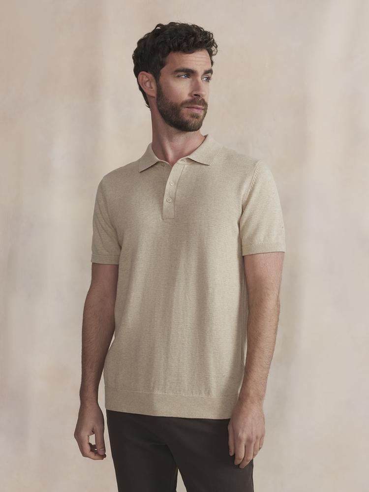 Polo - Casual - Homme - Coupe ajustée, col boutonné - ARIONPOL - beige 2/5