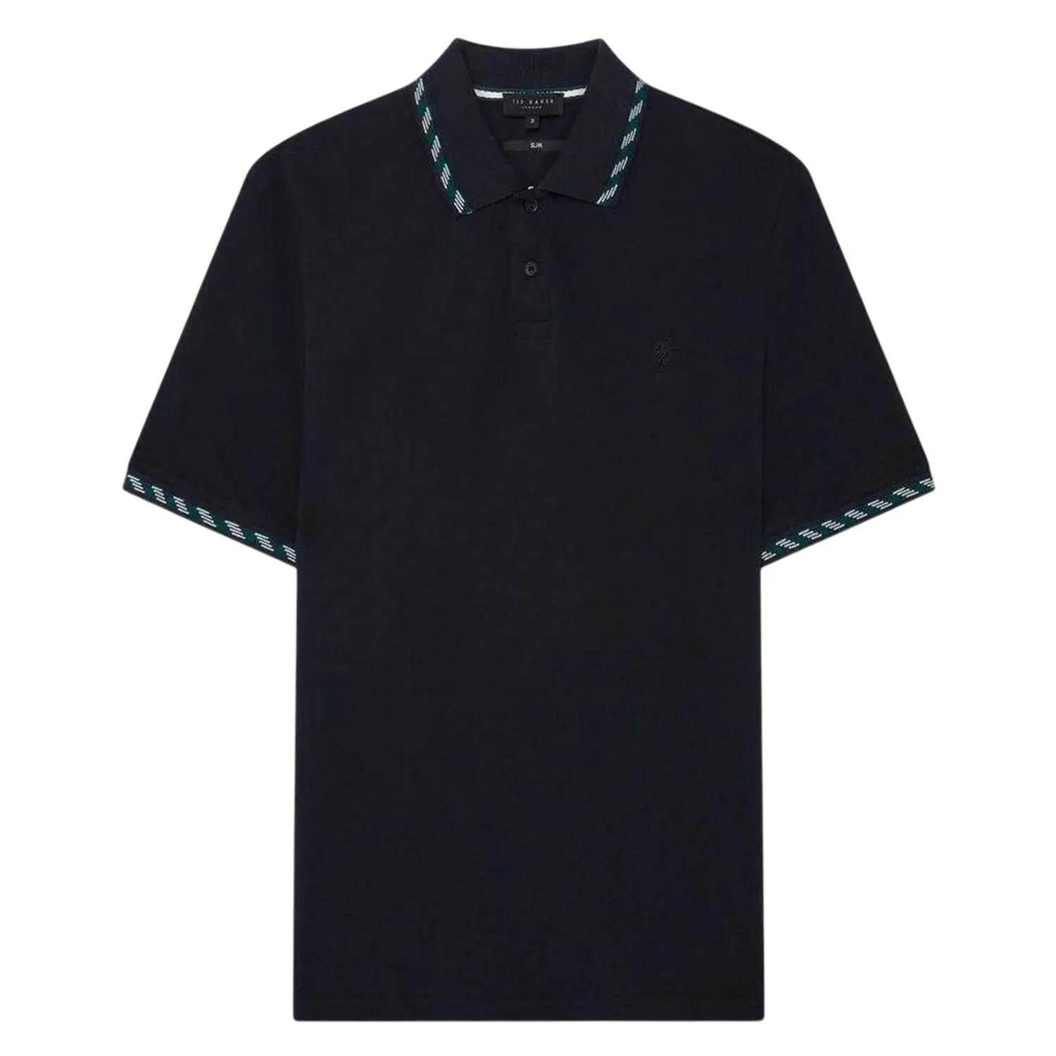 Poloshirt für , Jacquard, kurzärmlig Herren Marine 2/5