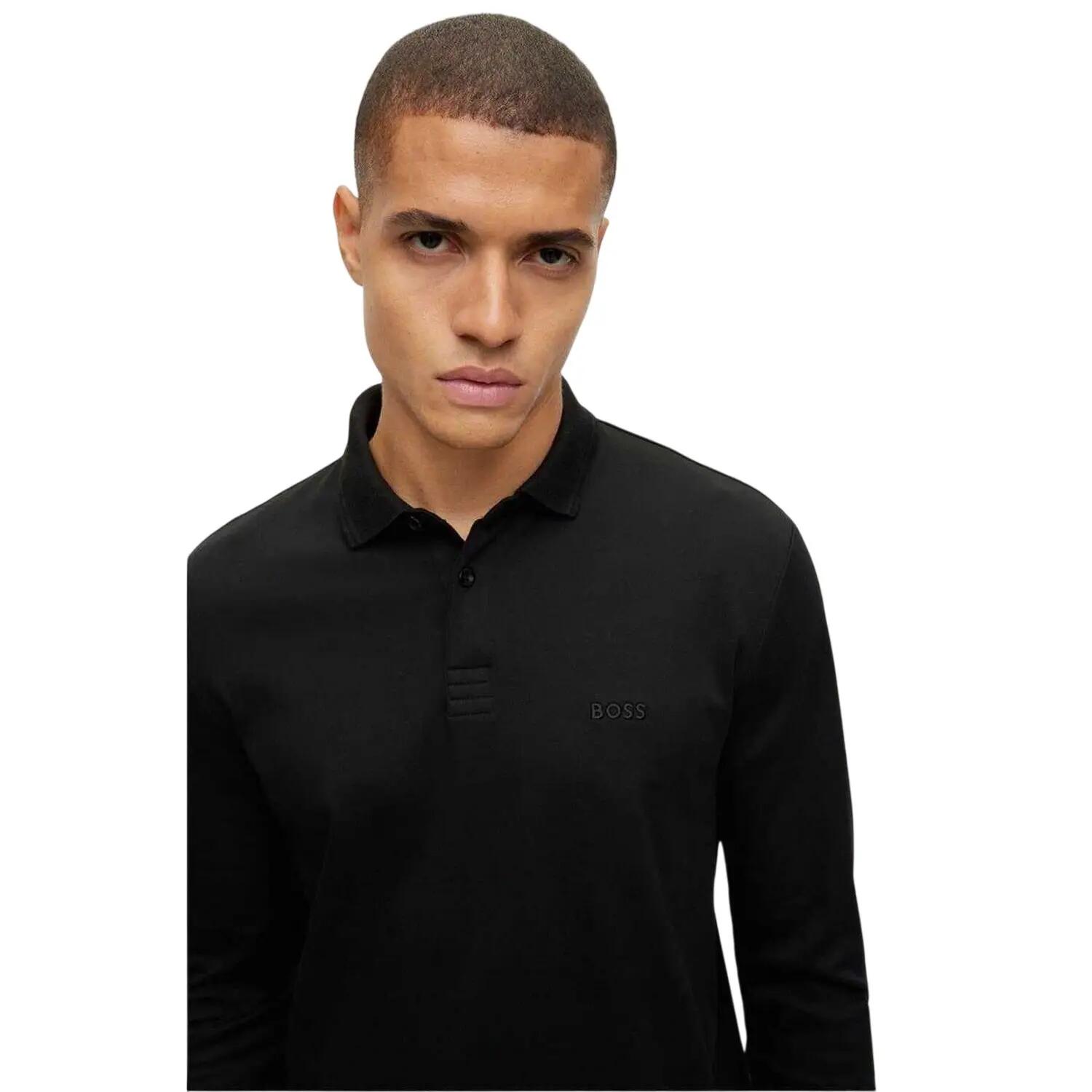 "Pirol" Poloshirt für , Langärmlig Herren Schwarz 4/4