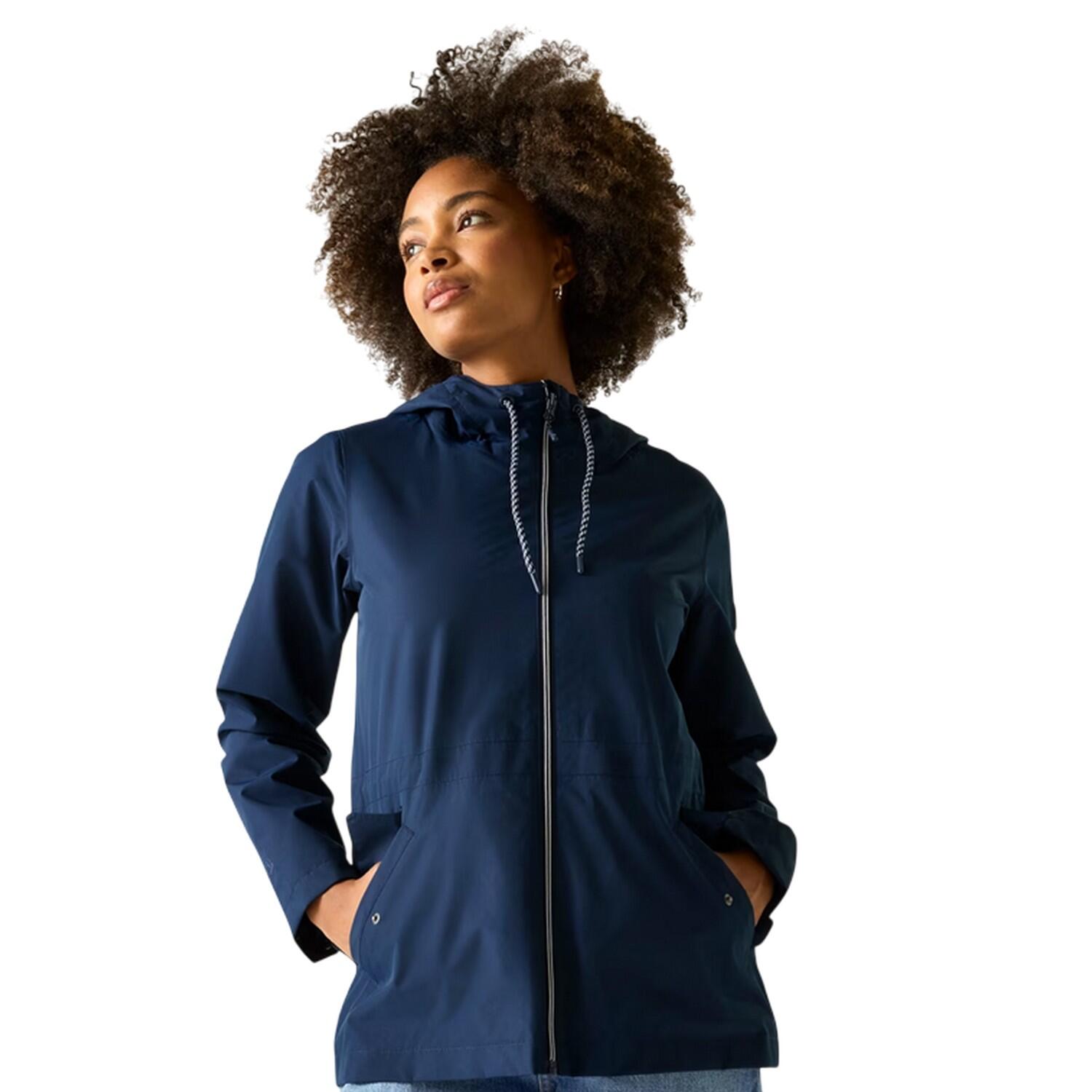 Womens/Ladies Bayletta Waterproof Jacket (Navy) 3/4