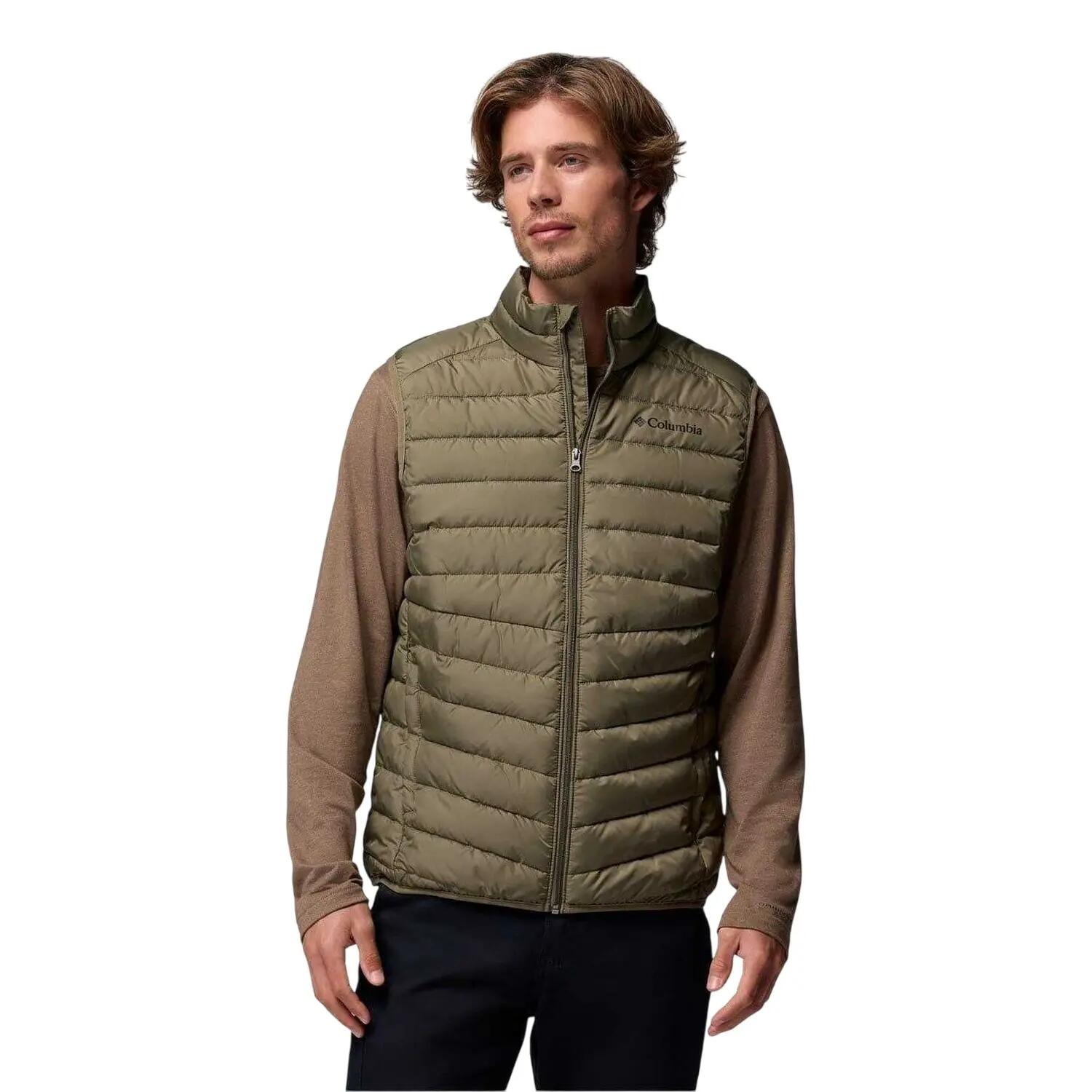Mens Puffer Regular Gilet (Stone Green) 2/4