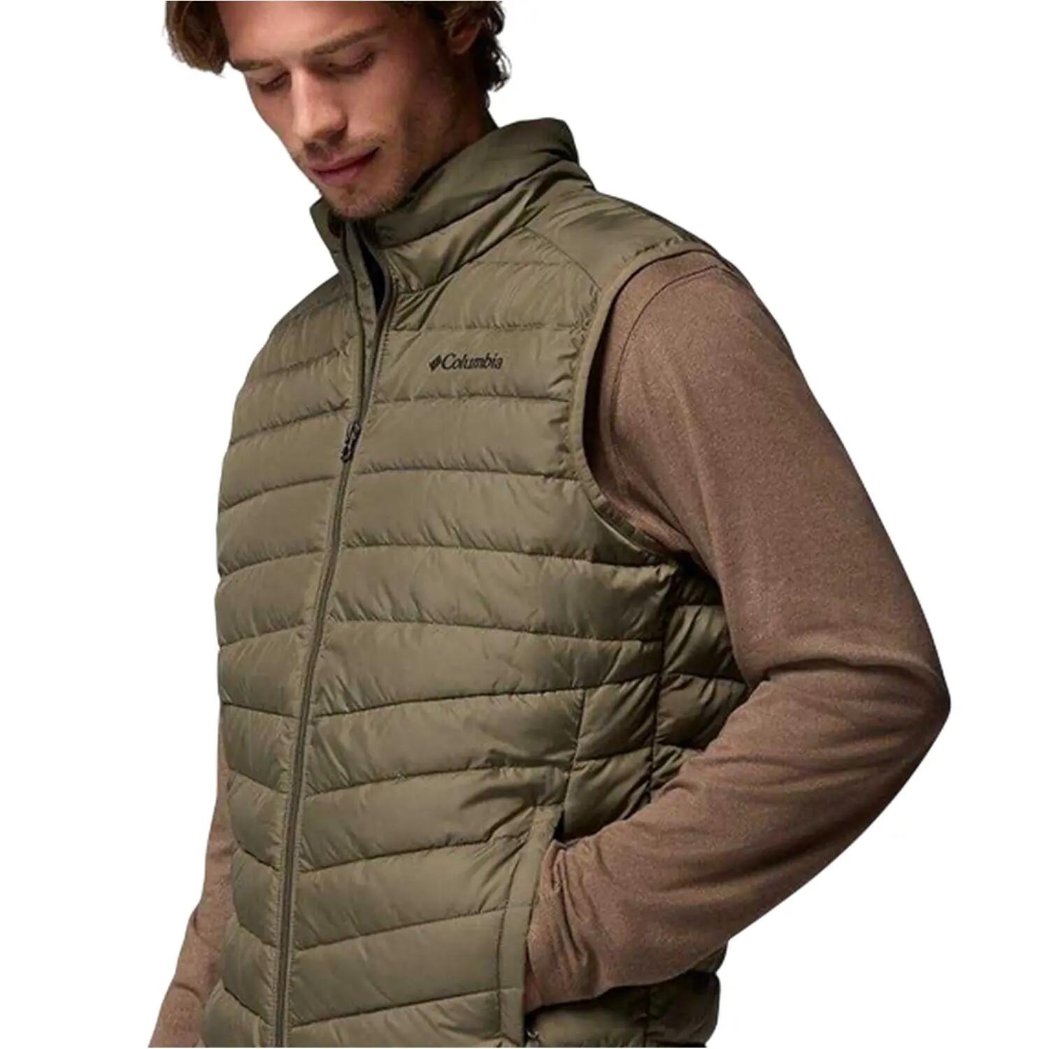 Mens Puffer Regular Gilet (Stone Green) 4/4