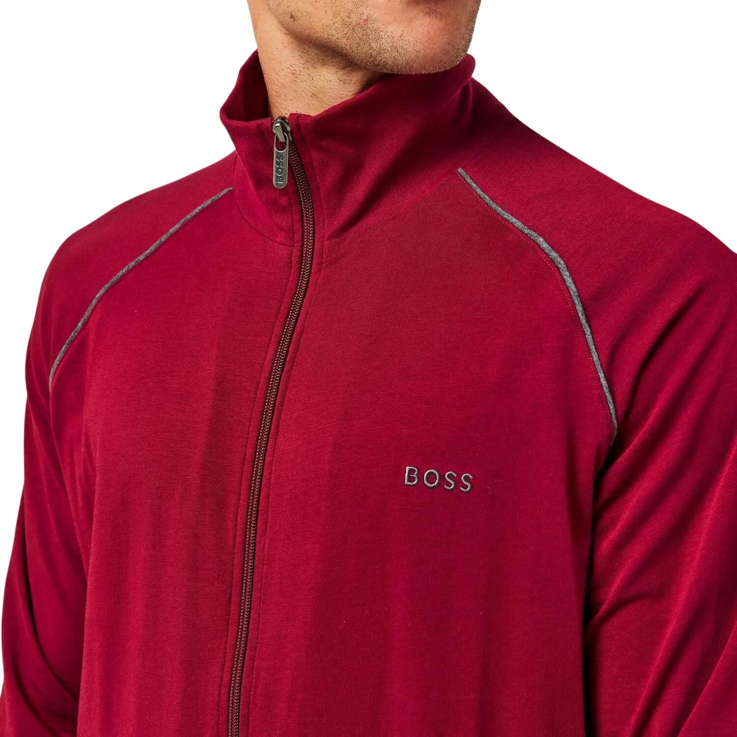 Giacca Da Tuta Casual Cotone Uomo Boss Rosso Scuro 4/4