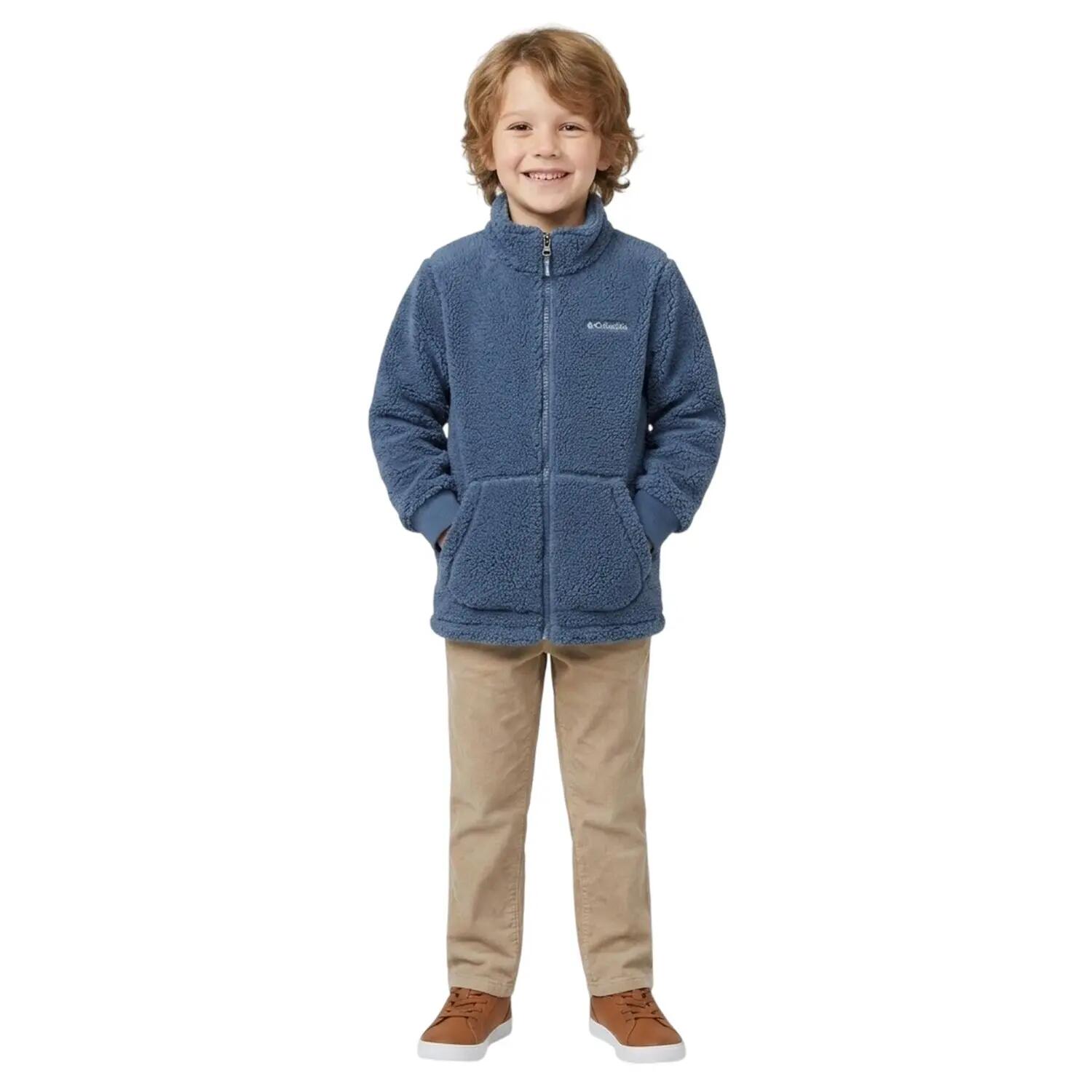 Jacke für , Durchgehender Reißverschluss, Fleece Kinder Blau 1/5