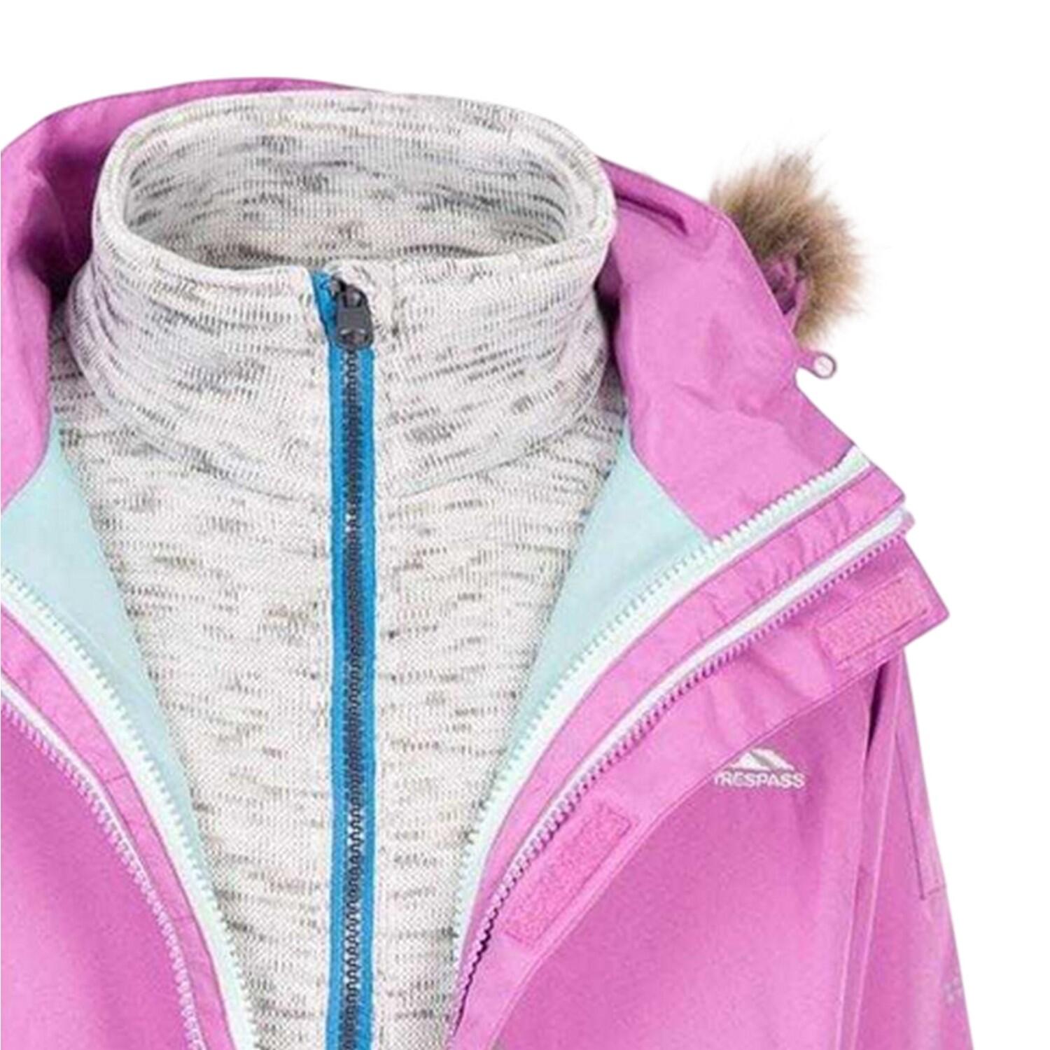 Girls Plain 3 in 1 Jacket (Pink) 3/5
