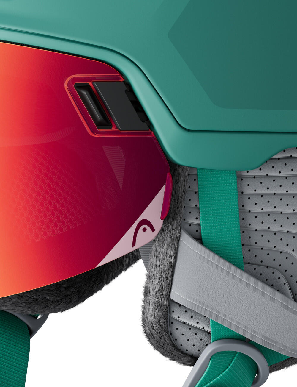 Kask narciarski damski z wbudowaną szybą HEAD RACHEL PRO green 2/3