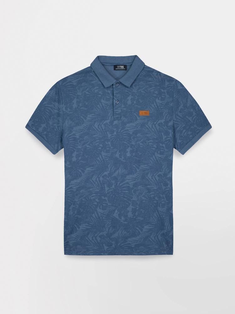 Polo - homme - manches courtes, col boutonné - paccopol - bleu 4/5