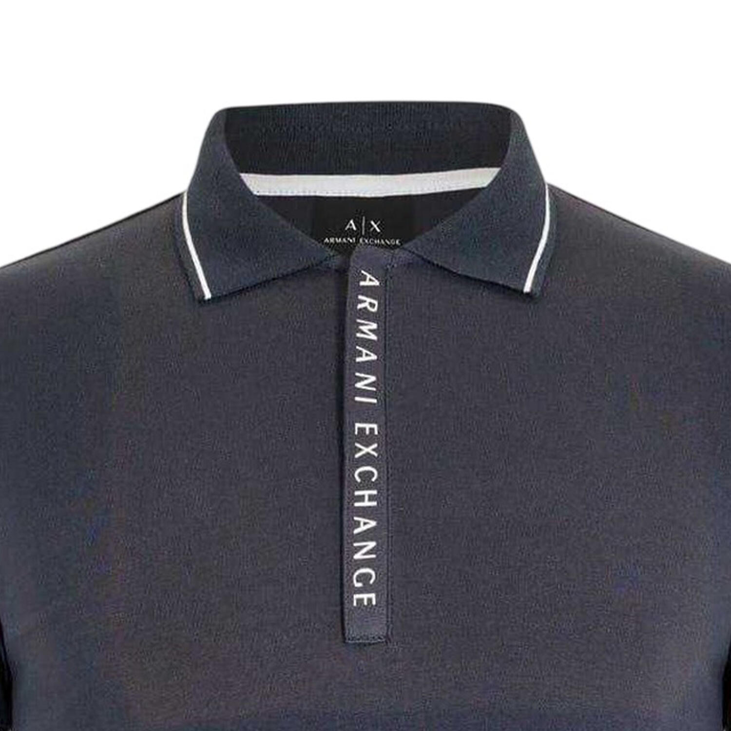 Polohemd met kwartrits en strepen voor heren (Marine) 3/3