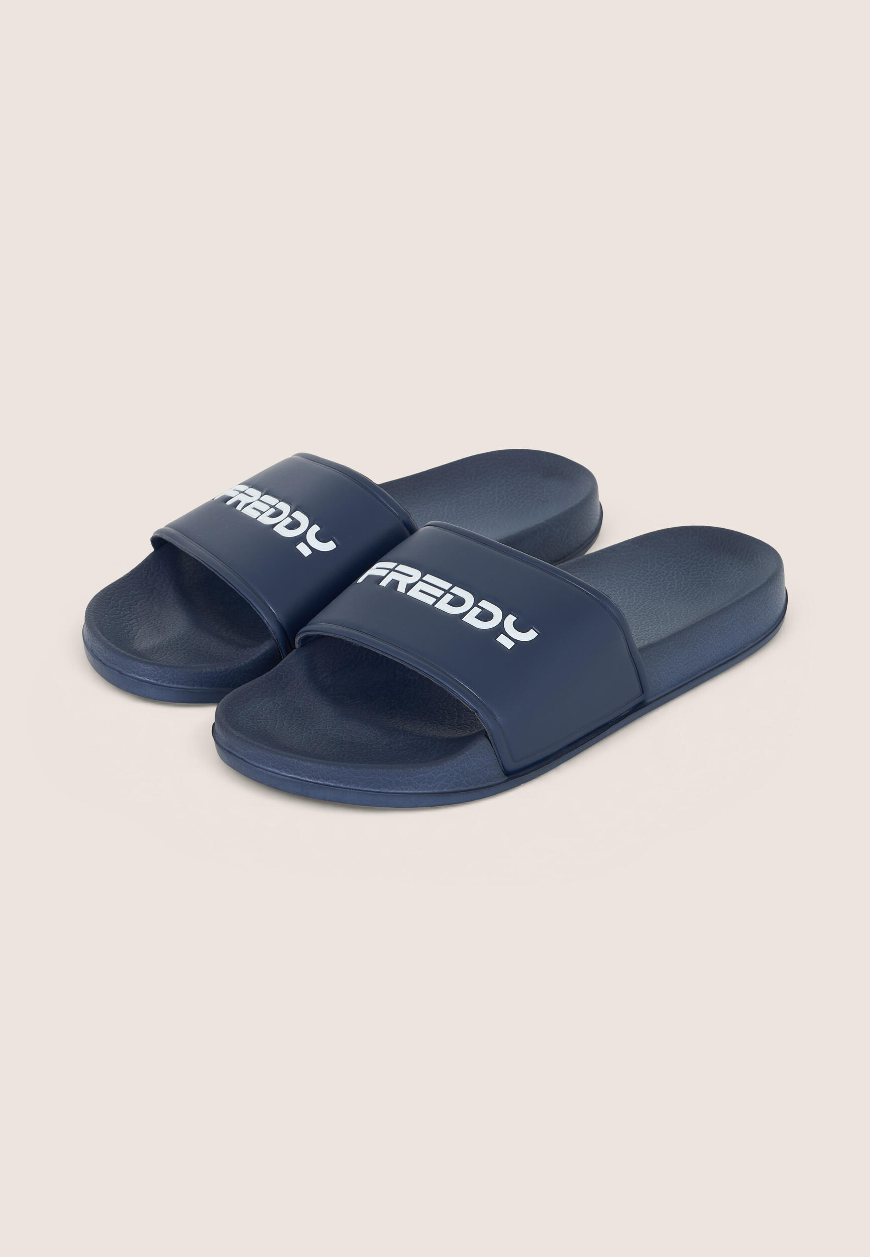Ciabatte slider uomo con maxi logo a contrasto 2/3